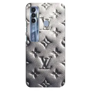 Текстурный Чехол Louis Vuitton для Техно Спарк 7 Про (Бежевый ЛВ)
