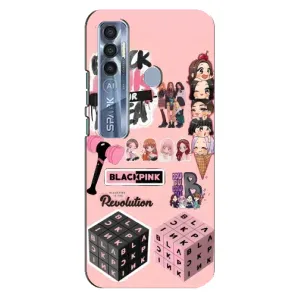Чехлы с картинкой для TECNO Spark 7 Pro (BLACK PINK коллаж)
