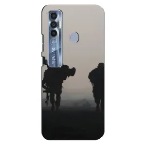 Чехлы на военную тематику для TECNO Spark 7 Pro (Бой солдат)