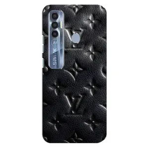 Текстурный Чехол Louis Vuitton для Техно Спарк 7 Про (Черный ЛВ)