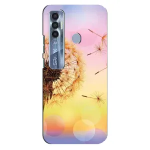 Силиконовый Чехол с одуванчиками на TECNO Spark 7 Pro (Цветок-одуванчик)
