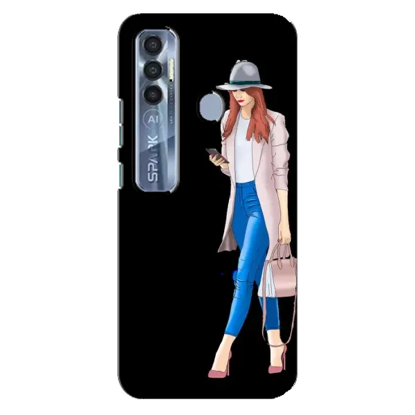 Чехол с рисунком «Девушка со смартфоном» для TECNO Spark 7 Pro Чехол с рисунком «Девушка со смартфоном» для TECNO Spark 7 Pro