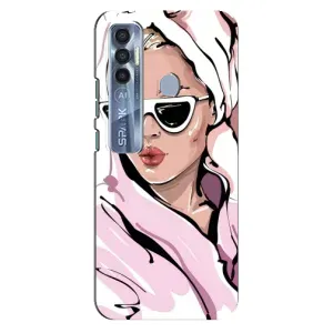 Чехол с картинкой Модные Девчонки TECNO Spark 7 Pro (Девушка в халате)