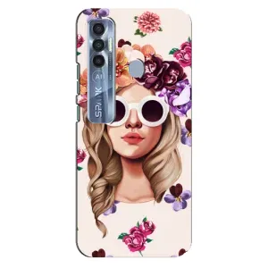 Чехол с картинкой Модные Девчонки TECNO Spark 7 Pro (Девушка в очках)