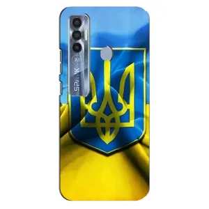 Чехол с картинкой (Патриотический ГЕРБ) на TECNO Spark 7 Pro (Герб и Флаг Украины)