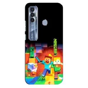Чехлы для TECNO Spark 7 Pro (Персонажи Майн Крафт) (Герой Майнкрафт)
