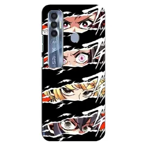 Силіконові чохлі з очіма Anime для Техно Спарк 7 Про (Очі на чорному)