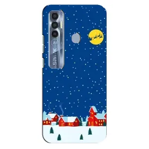 Силиконовый бампер на рождество для TECNO Spark 7 Pro (Город в снегу)