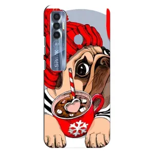Бампер для TECNO Spark 7 Pro с картинкой "Песики" (Грустная собака)