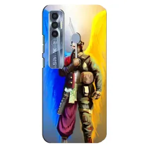 Чехол с картинкой (Патриотический КОЗАК) на TECNO Spark 7 Pro (Козак с крыльями)