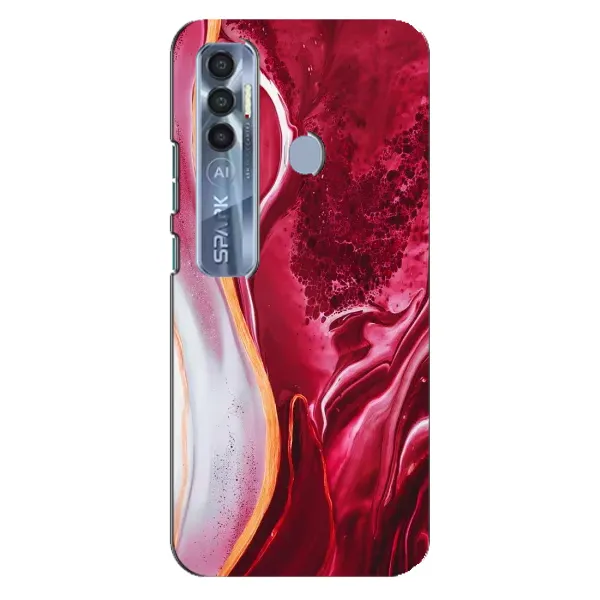 Чехол с рисунком «Красный мрамор» для TECNO Spark 7 Pro Чехол с рисунком «Красный мрамор» для TECNO Spark 7 Pro