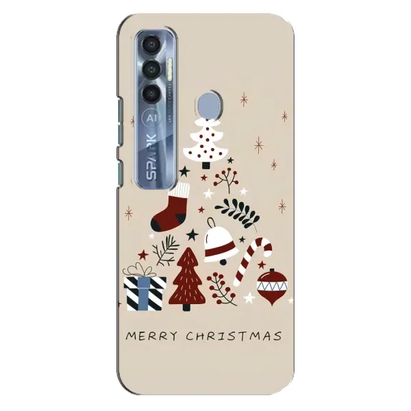 Чехол с рисунком «Merry Christmas» для TECNO Spark 7 Pro Чехол с рисунком «Merry Christmas» для TECNO Spark 7 Pro