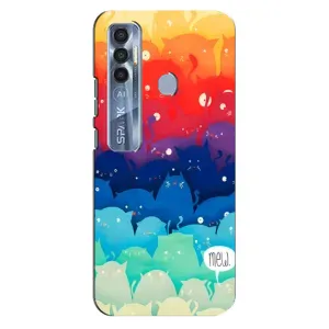 Силиконовый чехол с котиком для TECNO Spark 7 Pro (Mew)