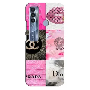 Чехол (Dior, Prada, YSL, Chanel) для TECNO Spark 7 Pro (Модница)