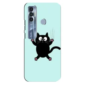Силиконовый чехол с котиком для TECNO Spark 7 Pro (Падающий кот)