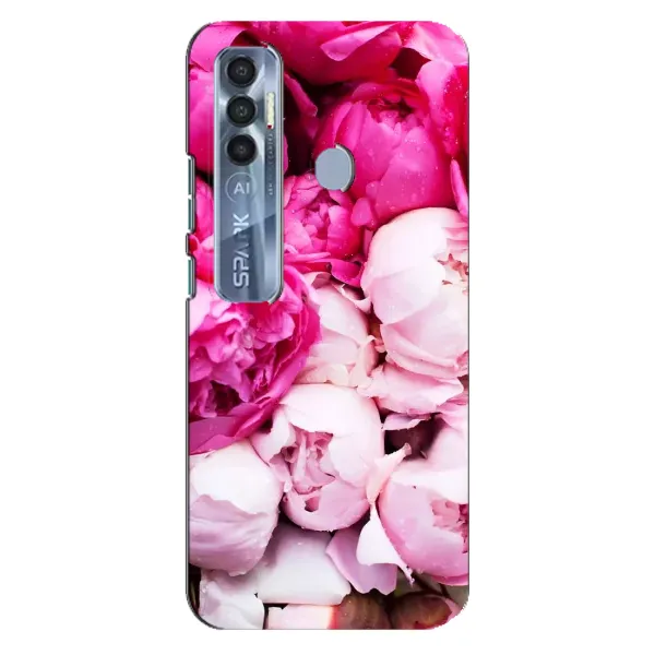 Чехол с рисунком «Пионы» для TECNO Spark 7 Pro Чехол с рисунком «Пионы» для TECNO Spark 7 Pro