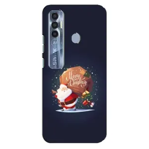 Чехол Санта Клаус для TECNO Spark 7 Pro (Подарки от Санты)