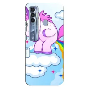 Чехол Unicorn на TECNO Spark 7 Pro (Радуга единорожка)