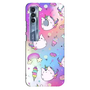 Чехол Unicorn на TECNO Spark 7 Pro (Радуга и Единорог)