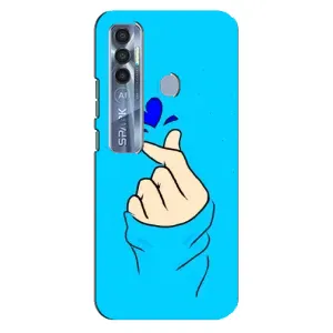 Чехлы (Знак сердечка) на TECNO Spark 7 Pro (Сердце на синем)