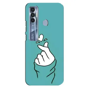 Чехлы (Знак сердечка) на TECNO Spark 7 Pro (Сердечко на бирюзовом)