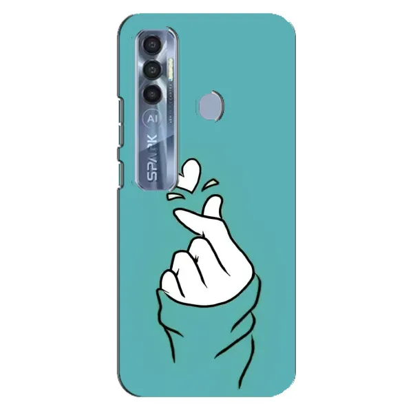 Чехол с рисунком «Сердечко на бирюзовом» для TECNO Spark 7 Pro Чехол с рисунком «Сердечко на бирюзовом» для TECNO Spark 7 Pro