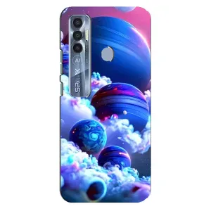 Чохли КОСМОС на TECNO Spark 7 Pro (Сині планети)