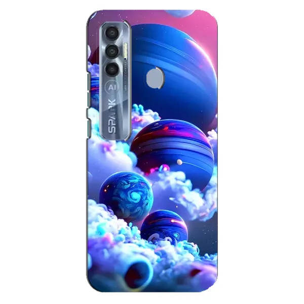 Чехол с рисунком «Синие планеты» для TECNO Spark 7 Pro Чехол с рисунком «Синие планеты» для TECNO Spark 7 Pro