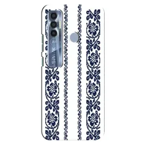 Силіконовый Чохол на TECNO Spark 7 Pro з картинкой Вишиванки (Синя вишиванка)