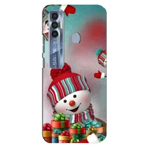 Чехлы на Новый Год TECNO Spark 7 Pro (Снеговик в шапке)