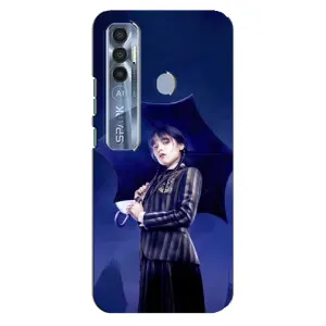 Чохол з картинкою Венсдей на TECNO Spark 7 Pro (Венсдей з парасолькою)