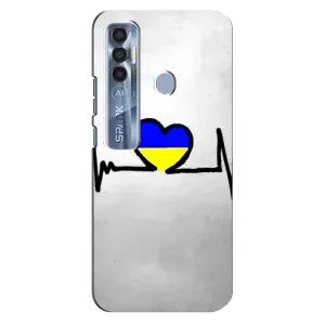 Силиконовый Чехол на TECNO Spark 7 Pro (Я-Украина) (Украинская кардиограмма)