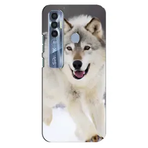 Чехол с Волком на TECNO Spark 7 Pro (Волк на снегу)