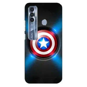 Чехол с Щитом Капитана Америки на TECNO Spark 7 Pro (Яркий Щит Капитана)