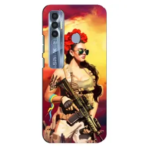 ЗСУ Чехлы (TPU) для TECNO Spark 7 Pro (Женщина солдат)