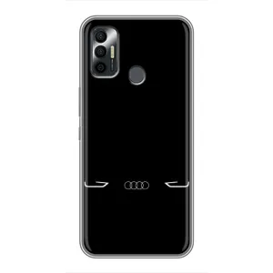 Силиконовый бампер с картинкой машины на TECNO Spark 7P (Силует Audi)