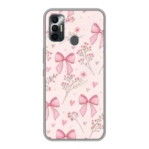 Чехол банты для TECNO Spark 7P (Банты с цветами)
