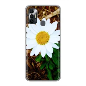 Чехол с ромашками на TECNO Spark 7P (Белая ромашка)