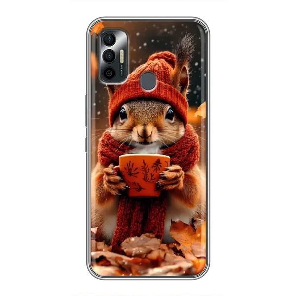 Чехол с рисунком «Белка с кофе» для TECNO Spark 7P Чехол с рисунком «Белка с кофе» для TECNO Spark 7P