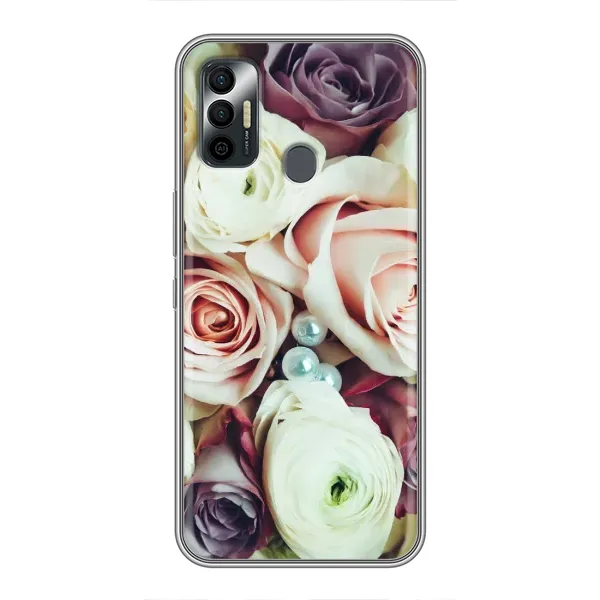 Чехол с рисунком «Букет РОЗ» для TECNO Spark 7P