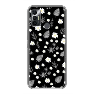 Чехлы с тематикой "ЦВЕТЫ" на TECNO Spark 7P (цветение на чорном)