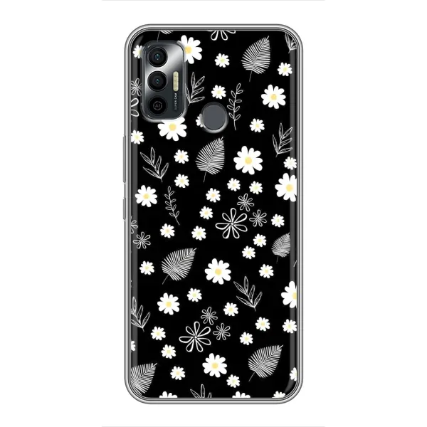 Чехол с рисунком «цветение на чорном» для TECNO Spark 7P Чехол с рисунком «цветение на чорном» для TECNO Spark 7P
