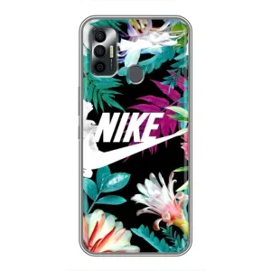 Силіконовый Чохол на TECNO Spark 7P з картинкою НАЙК (Квітковий Nike)