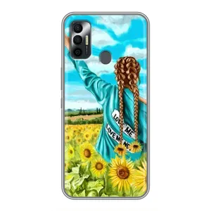 Чохол Стильні дівчата на TECNO Spark 7P (Дівчина на полі)