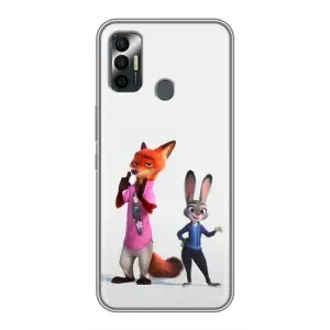 Силіконовий чохол з принтом Зоотрополіс для TECNO Spark 7P (Джуді і Нік)