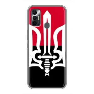 Чохли УПА (Червоно-Чорний) на TECNO Spark 7P (Герб України)