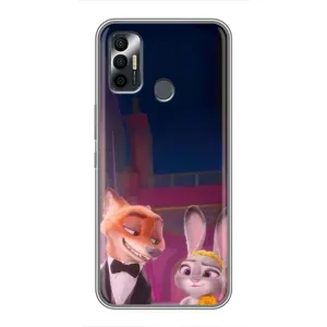 Силіконовий чохол з принтом Зоотрополіс для TECNO Spark 7P (Головні герої)