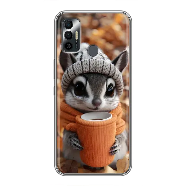 Чехол с рисунком «Грызунчик с кофе» для TECNO Spark 7P Чехол с рисунком «Грызунчик с кофе» для TECNO Spark 7P