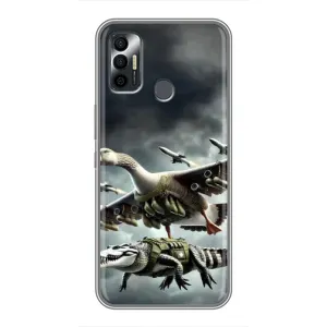 Чохол з мемами траралело тралала для TECNO Spark 7P (Гусіні і крокоділо)