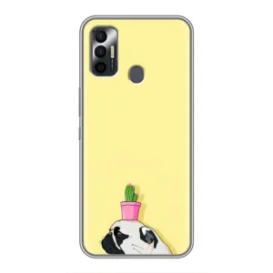 Бампер для TECNO Spark 7P з картинкою "Песики" (Кактус на голові)